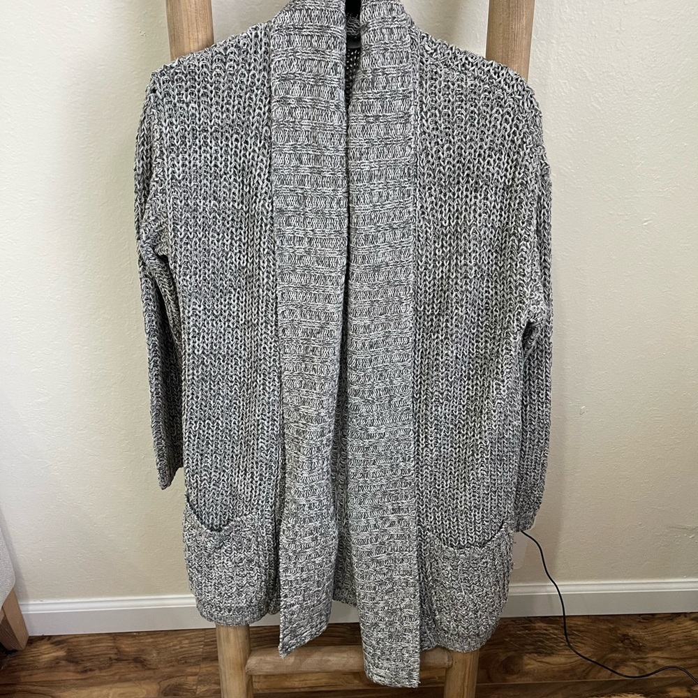 Larry Levine Gray Open-Front Cardigan
